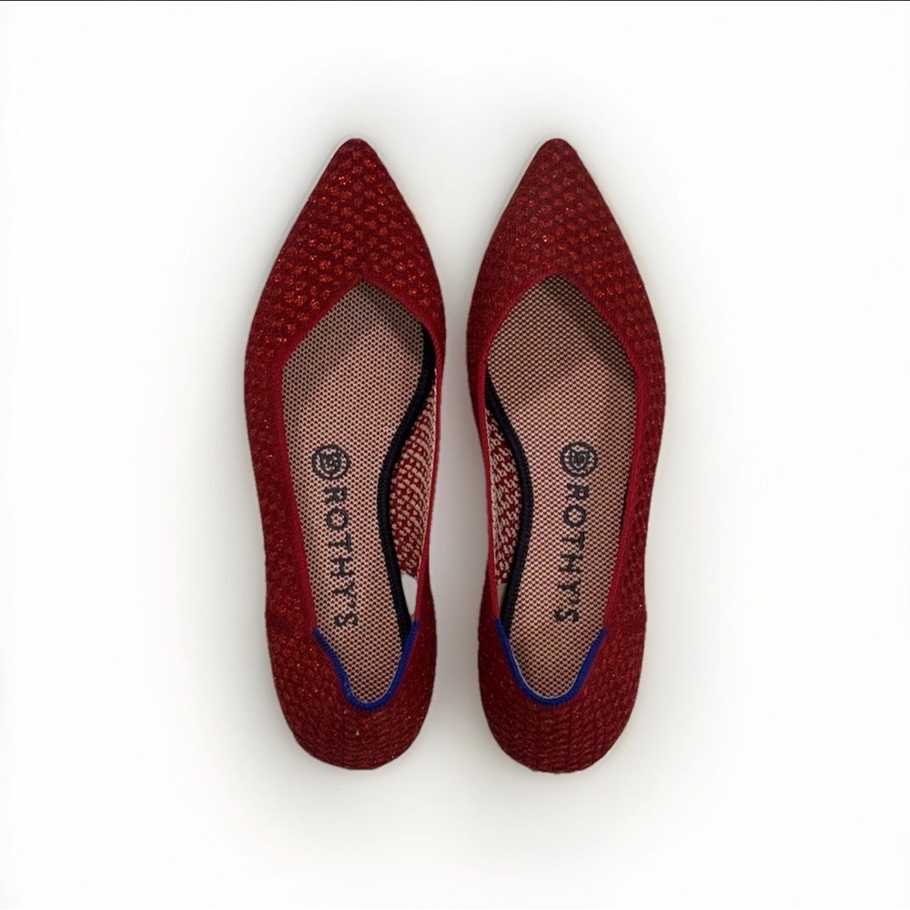 Rothy's The Point Red Apple Ballet Flats Honeycomb US 8.5 / EU 39 Rothys